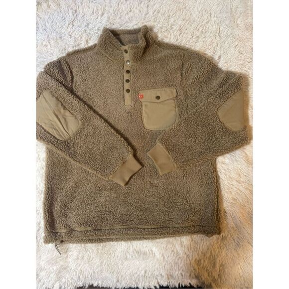 The American outdoorsman khaki and brown sherpa sweatshirt M. - Picture 1 of 7